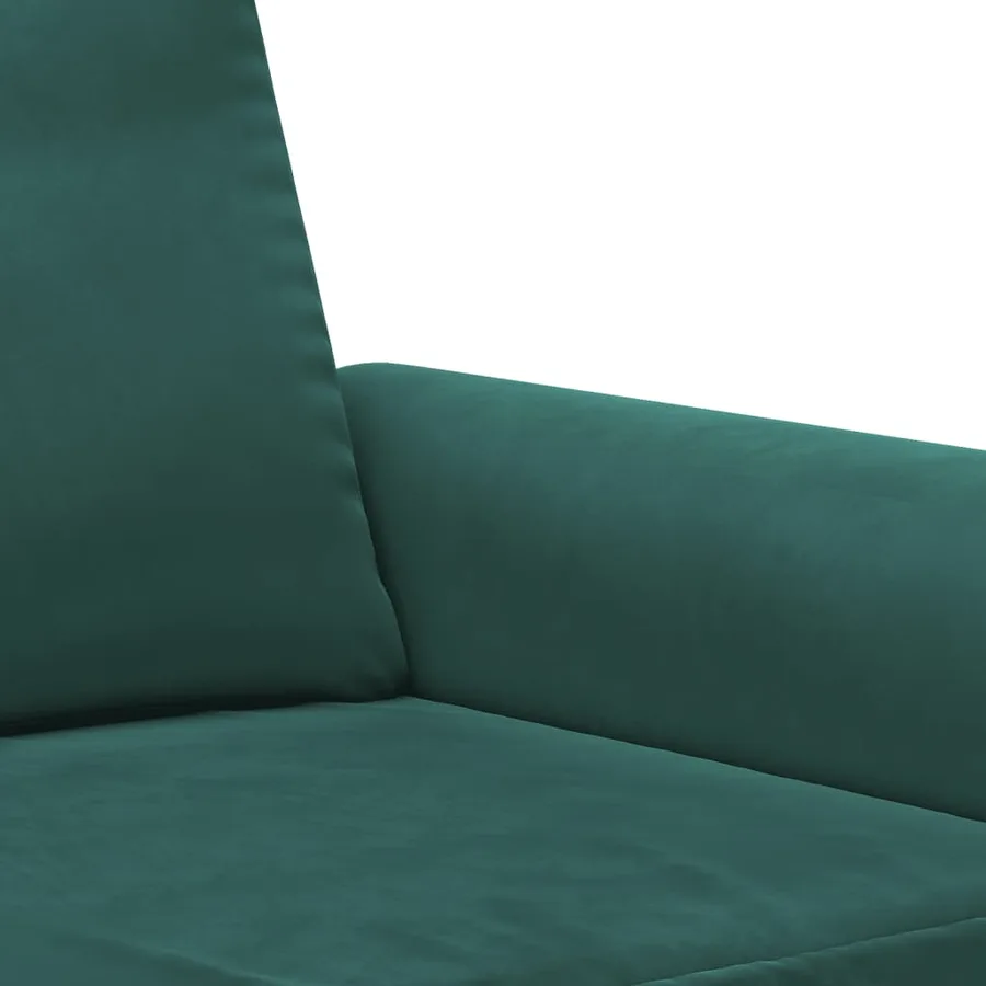 Ensemble de canapés 3 pcs avec coussins vert foncé velours - 7