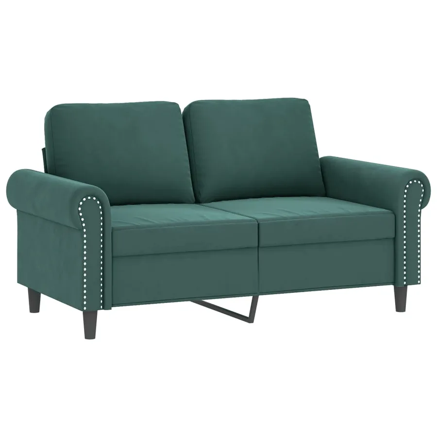 Ensemble de canapés 4 pcs avec coussins vert foncé velours - 4