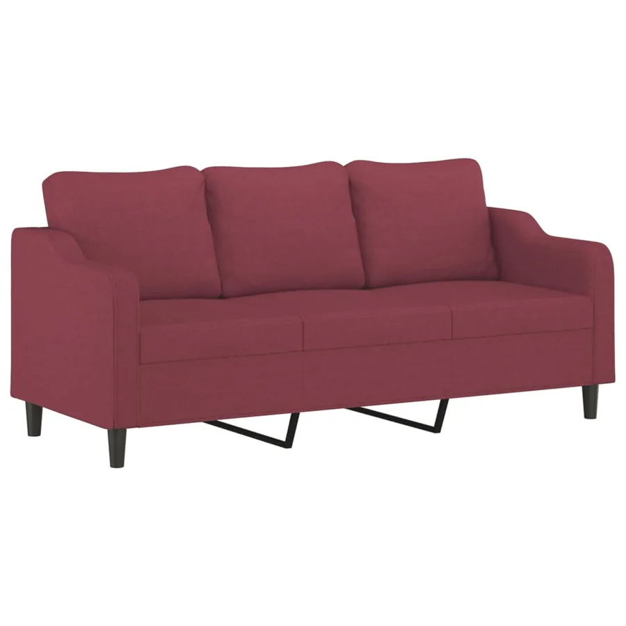 Ensemble de canapés 4 pcs avec coussins rouge bordeaux tissu - 5