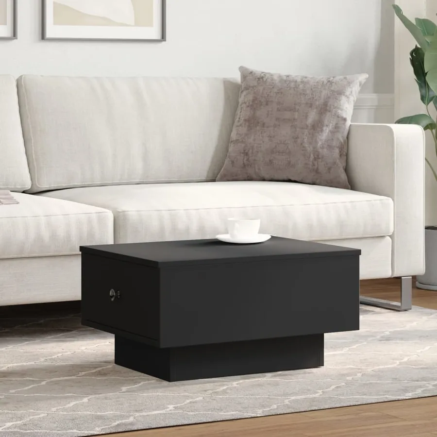 Table basse noir 60x45x31 cm bois d'ingénierie - 3