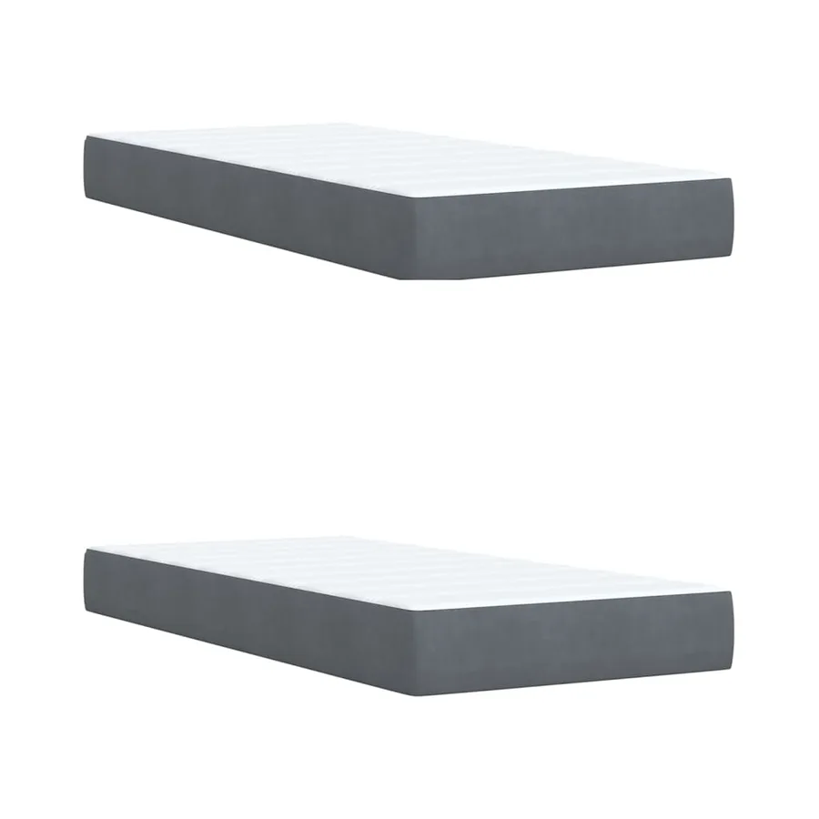 Sommier à lattes de lit et matelas Gris foncé 200x200cm Velours - 6