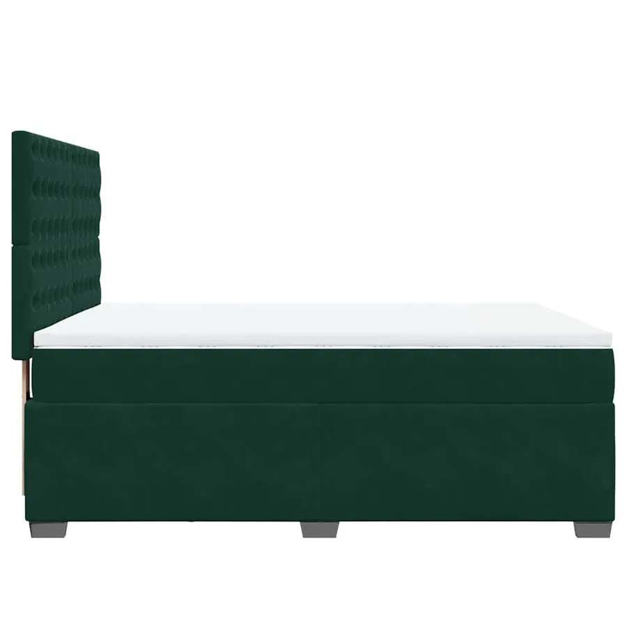 Sommier à lattes de lit et matelas Vert foncé 140x190cm Velours - 11