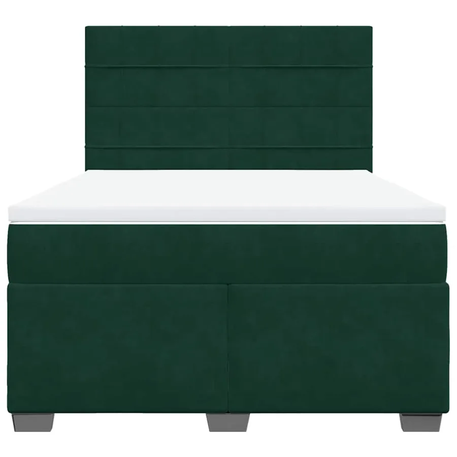 Sommier à lattes de lit et matelas Vert foncé 140x190cm Velours - 6