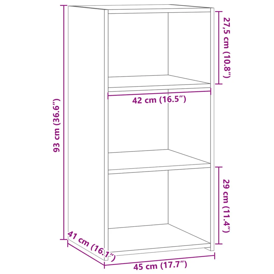Buffet chêne marron 45x41x93 cm bois d'ingénierie - 9