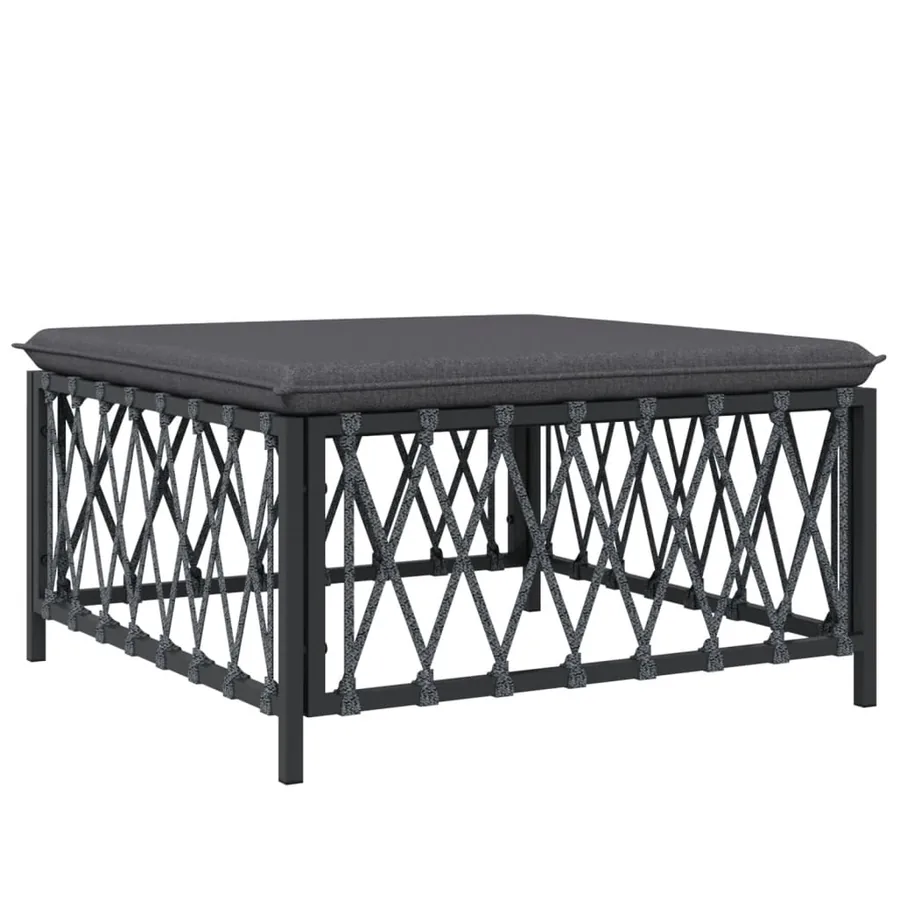 Salon de jardin avec coussins 5 pcs anthracite acier - 6