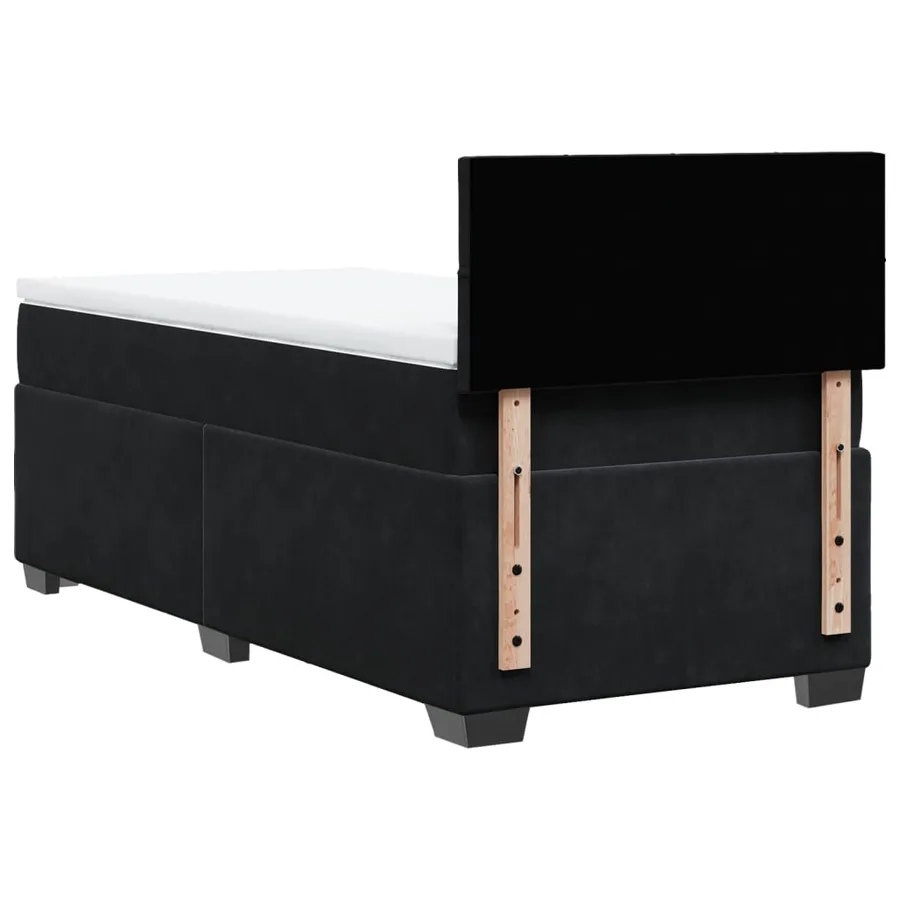 Sommier à lattes de lit avec matelas Noir 100x200 cm Velours - 10