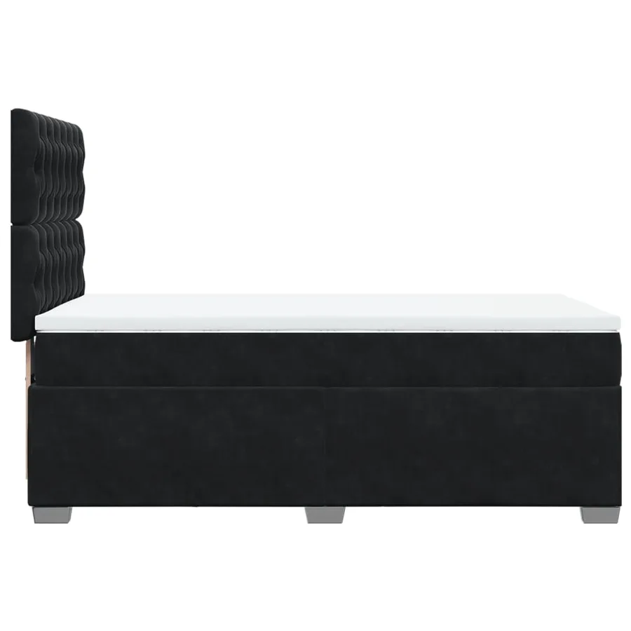 Sommier à lattes de lit avec matelas Noir 100x200 cm Velours - 9