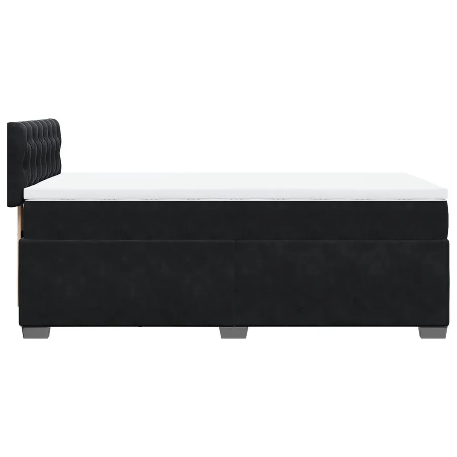 Sommier à lattes de lit avec matelas Noir 100x200 cm Velours - 7