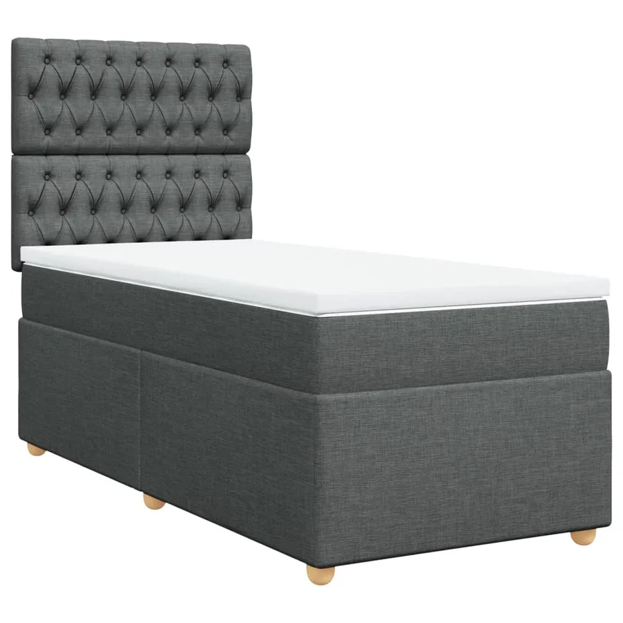 Sommier à lattes de lit avec matelas Gris foncé 80x200 cm Tissu - 2
