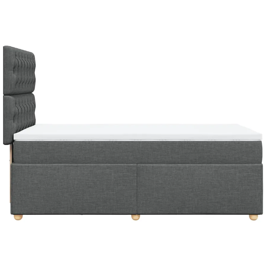 Sommier à lattes de lit avec matelas Gris foncé 80x200 cm Tissu - 5