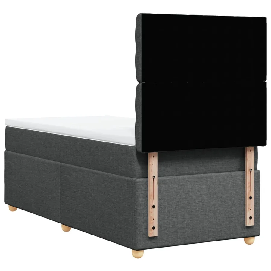 Sommier à lattes de lit avec matelas Gris foncé 80x200 cm Tissu - 6
