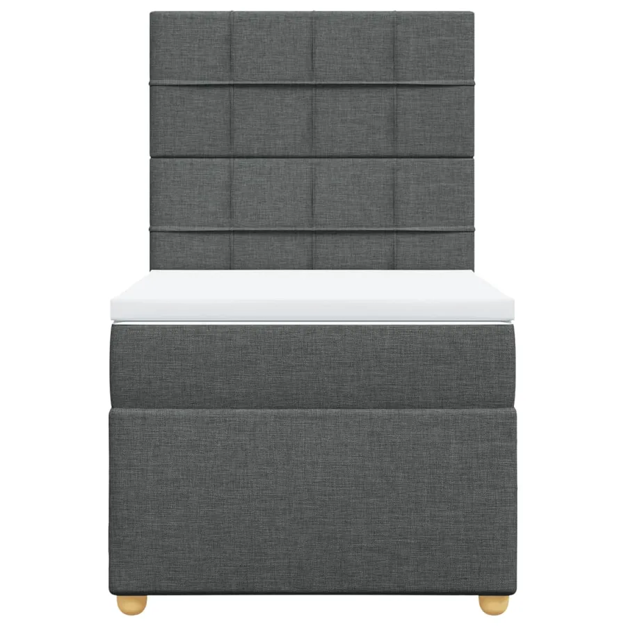 Sommier à lattes de lit avec matelas Gris foncé 80x200 cm Tissu - 6