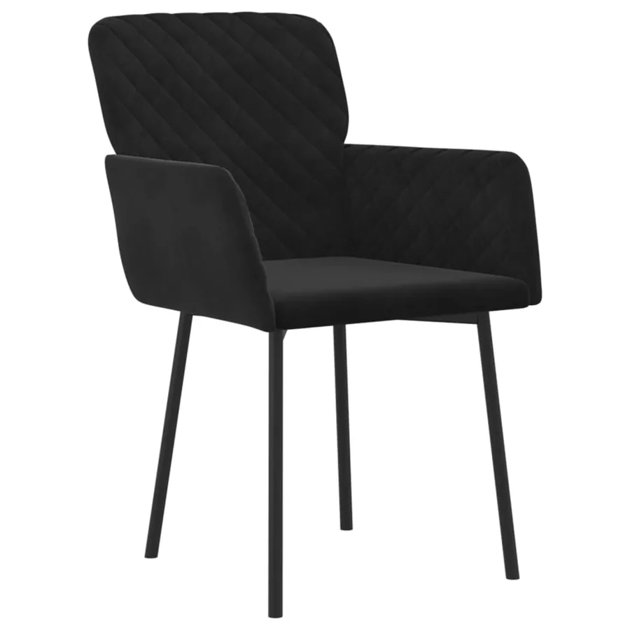 Chaises à manger lot de 2 Noir Velours - 3