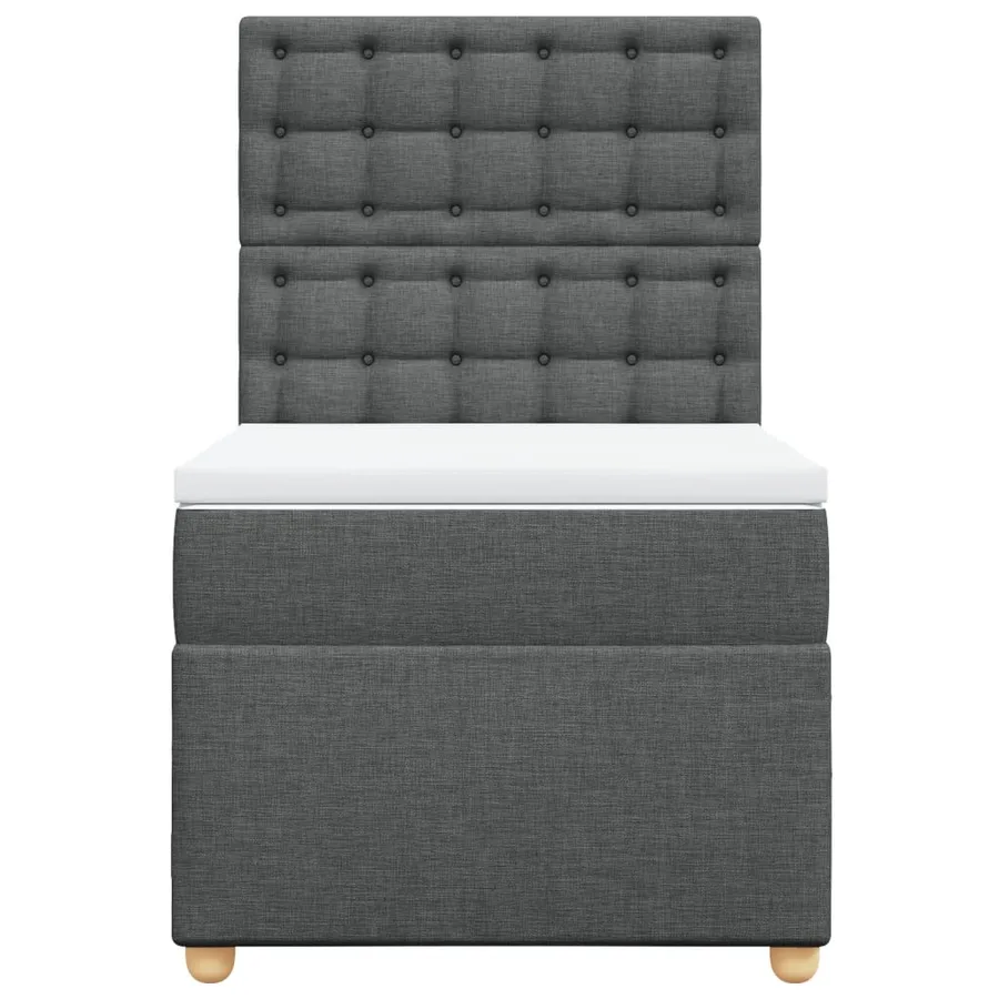 Sommier à lattes de lit avec matelas Gris foncé 80x200 cm Tissu - 4