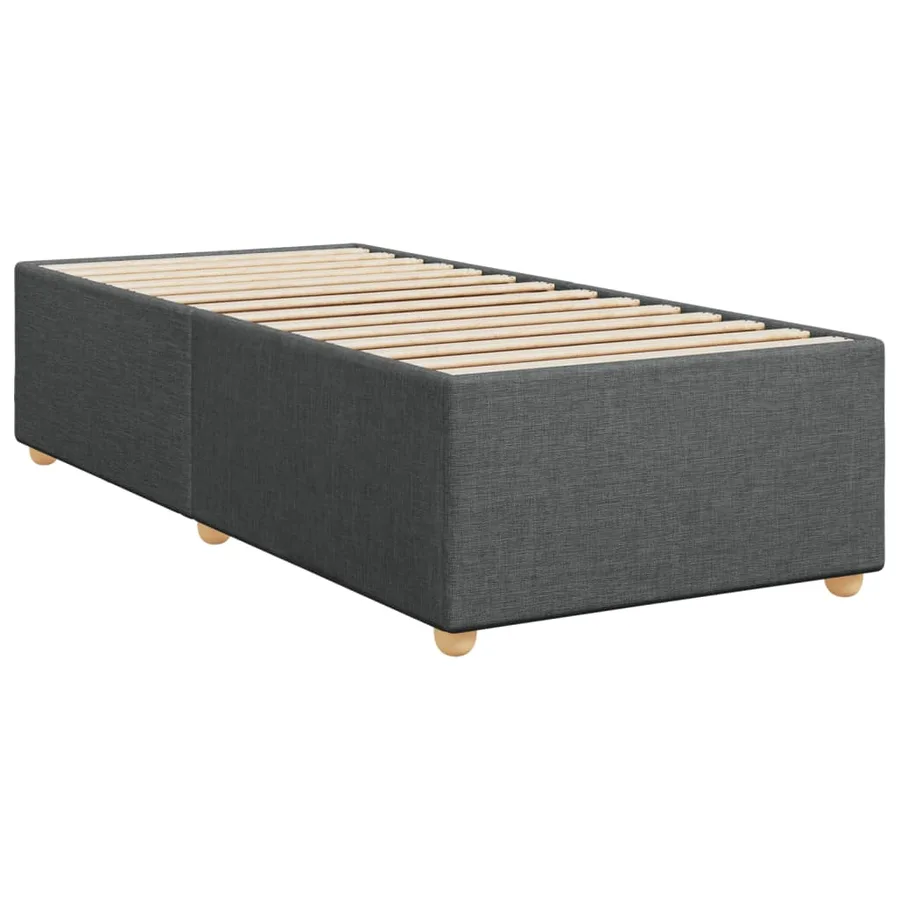 Sommier à lattes de lit avec matelas Gris foncé 80x200 cm Tissu - 8