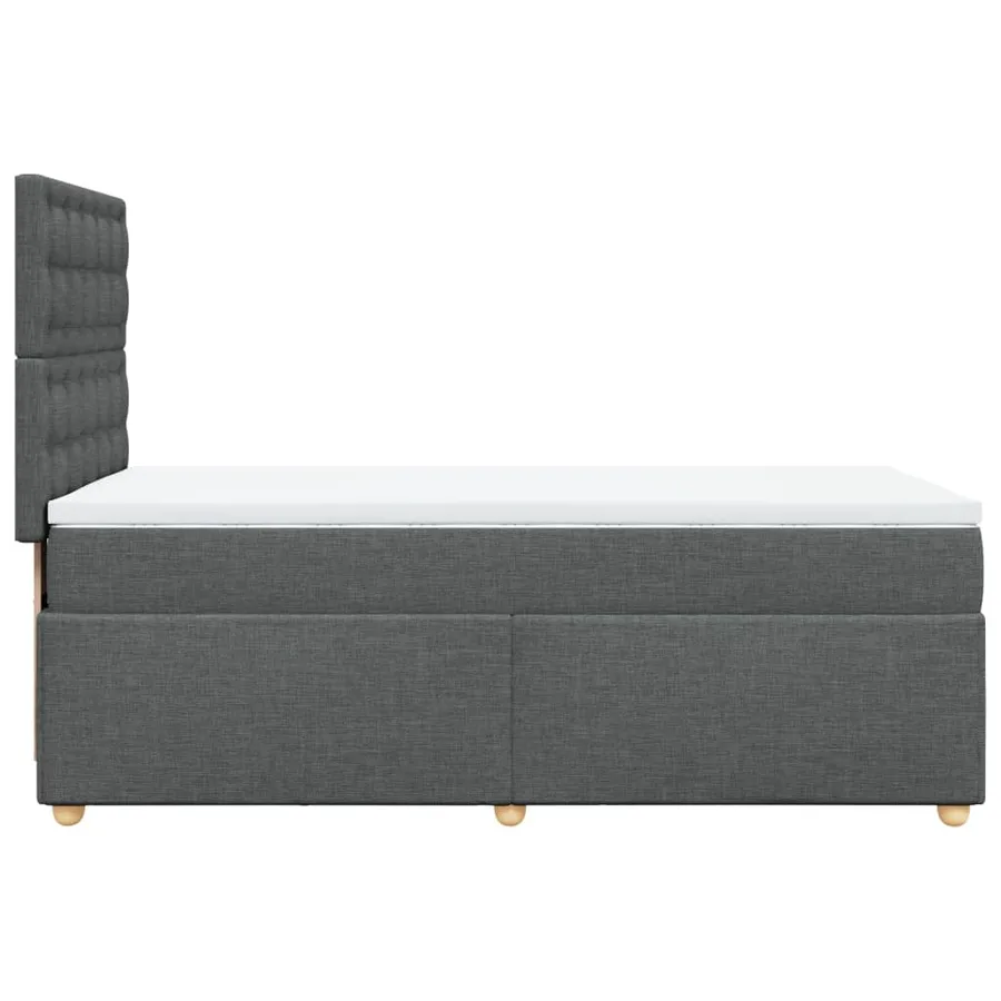 Sommier à lattes de lit avec matelas Gris foncé 80x200 cm Tissu - 7