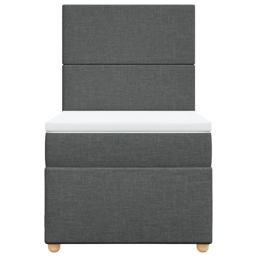 Sommier à lattes de lit avec matelas Gris foncé 80x200 cm Tissu - 4
