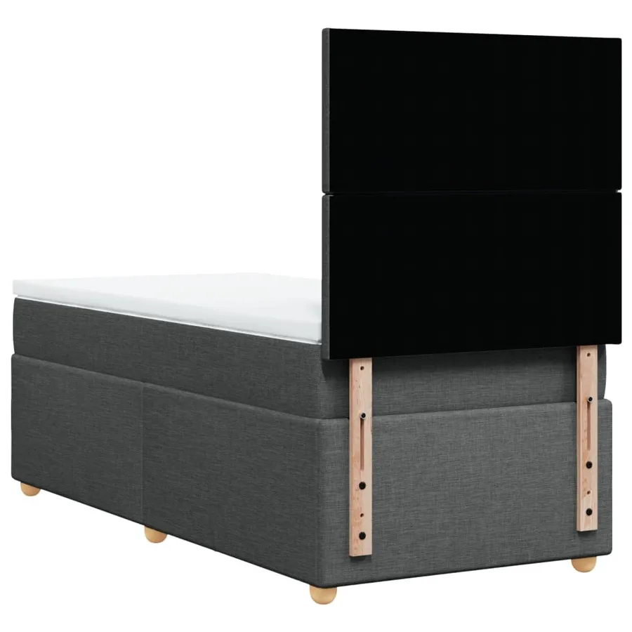 Sommier à lattes de lit avec matelas Gris foncé 80x200 cm Tissu - 6