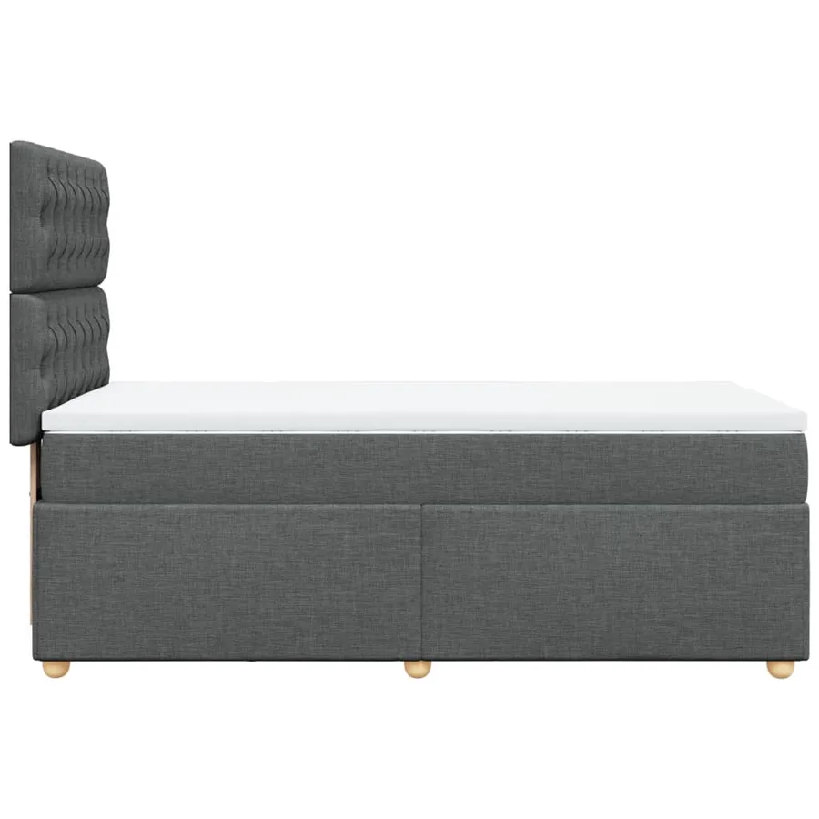 Sommier à lattes de lit avec matelas Gris foncé 80x200 cm Tissu - 7
