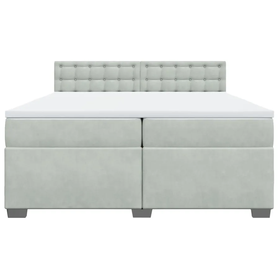 Sommier à lattes de lit et matelas Gris clair 200x200cm Velours - 4
