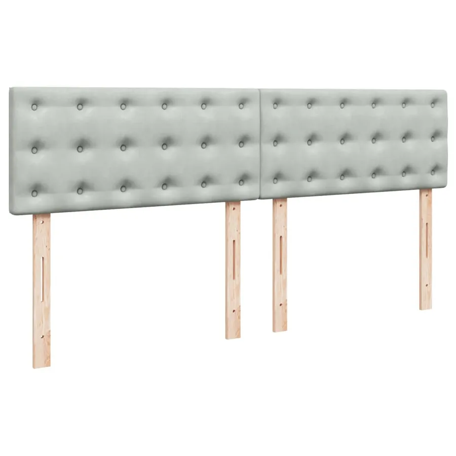 Sommier à lattes de lit et matelas Gris clair 200x200cm Velours - 8