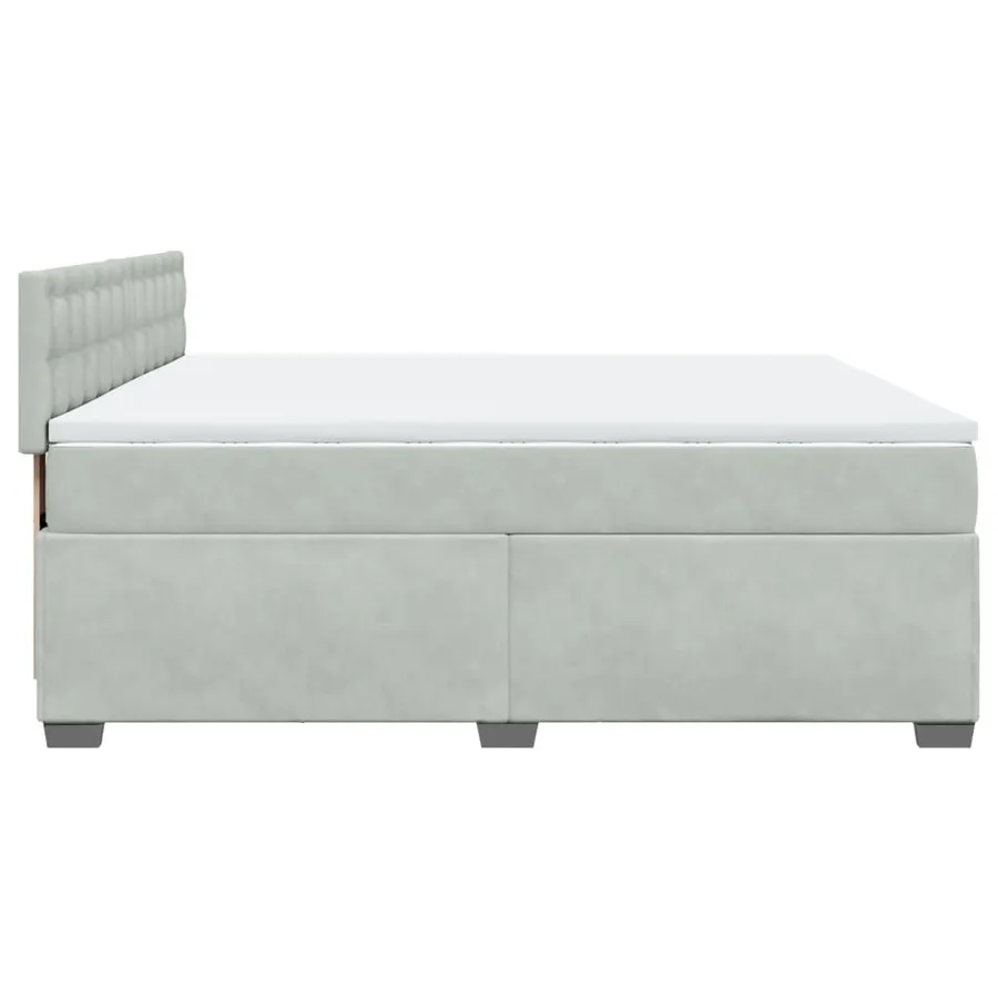 Sommier à lattes de lit et matelas Gris clair 200x200cm Velours - 9
