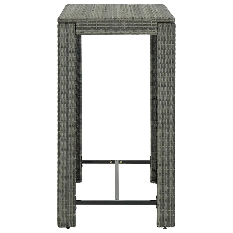 Ensemble de bar de jardin 7 pcs et coussins Résine tressée Gris - 10