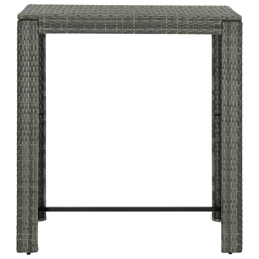 Ensemble de bar de jardin 7 pcs et coussins Résine tressée Gris - 9