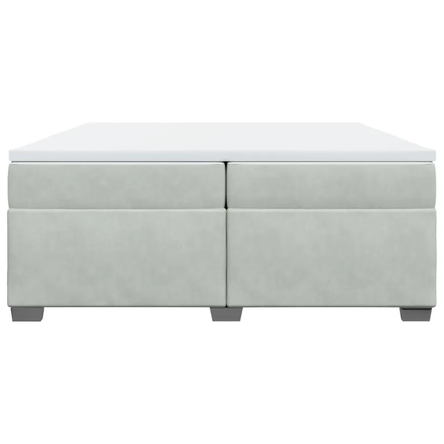 Sommier à lattes de lit et matelas Gris clair 200x200cm Velours - 4