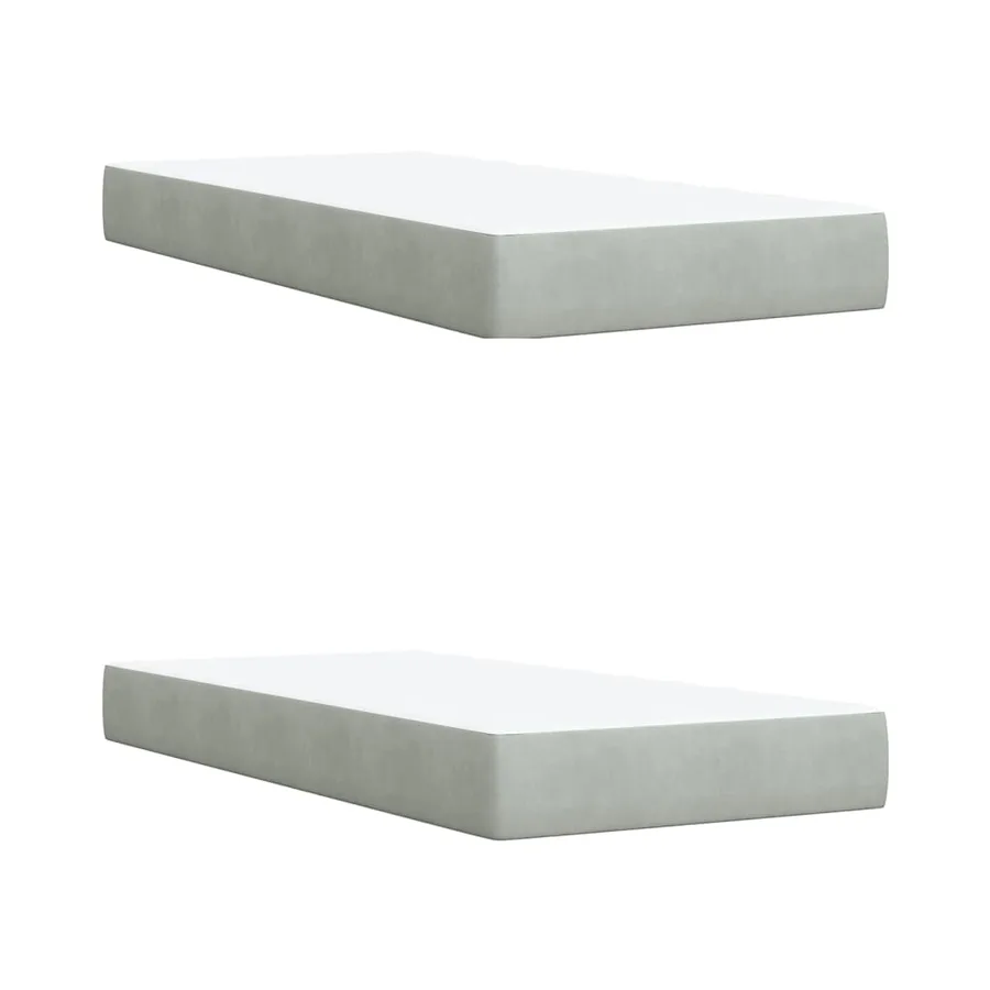 Sommier à lattes de lit et matelas Gris clair 200x200cm Velours - 6