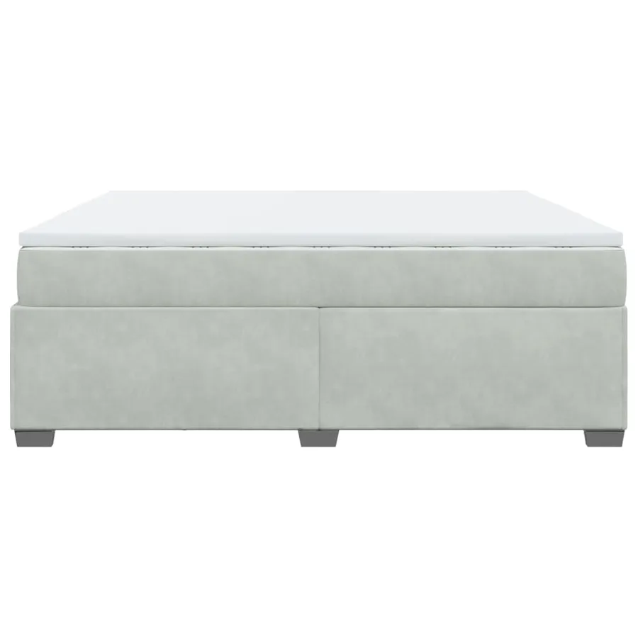 Sommier à lattes de lit et matelas Gris clair 200x200cm Velours - 8