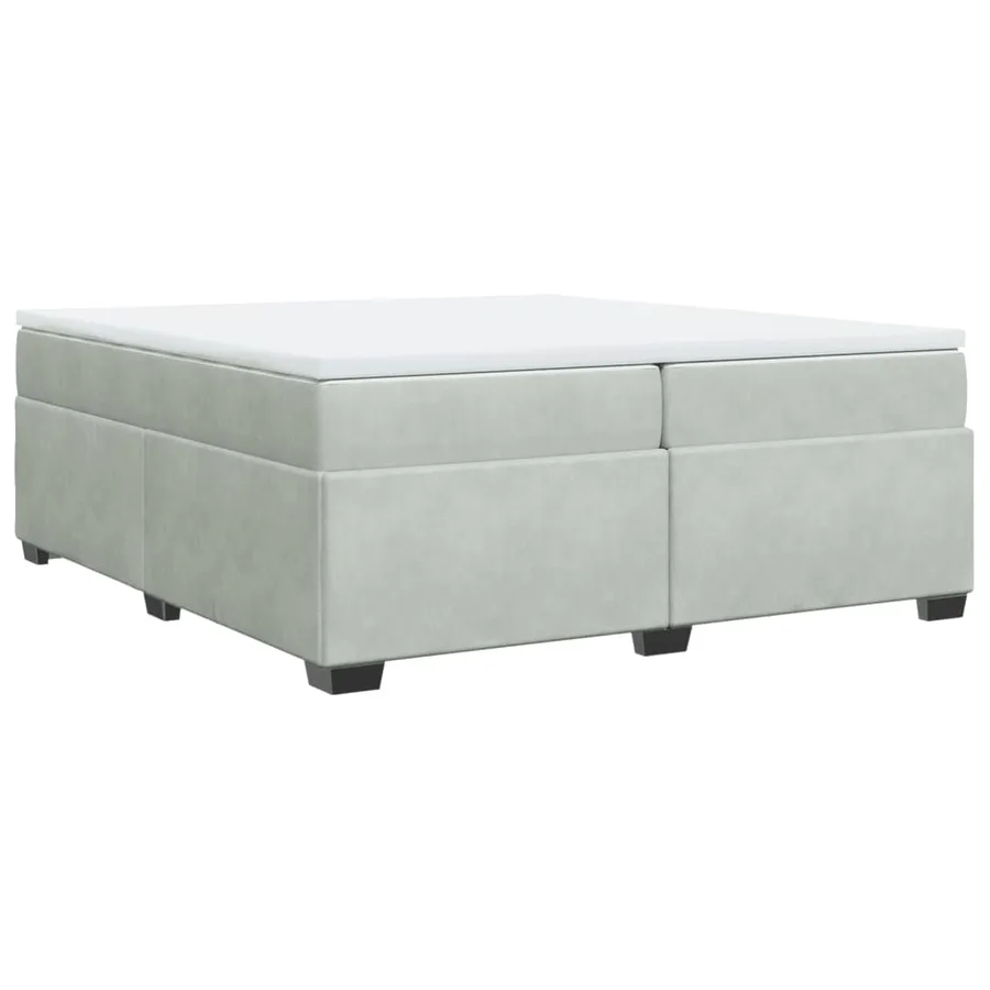 Sommier à lattes de lit et matelas Gris clair 200x200cm Velours - 9