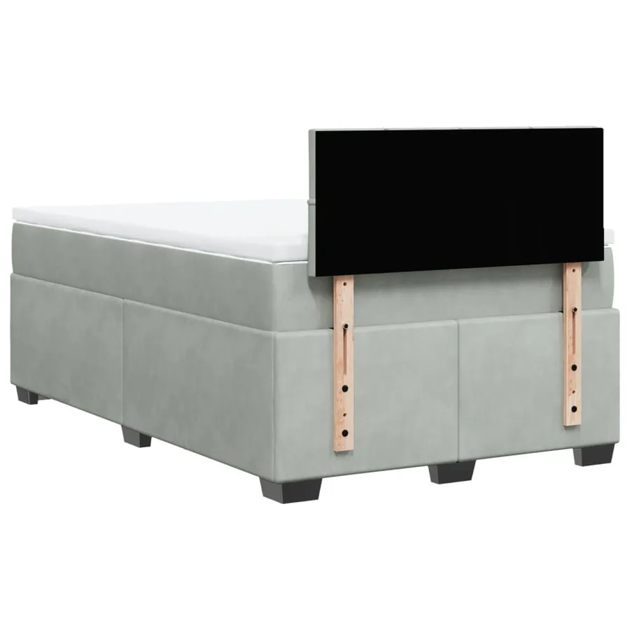 Sommier à lattes de lit et matelas Gris clair 120x200cm Velours - 12
