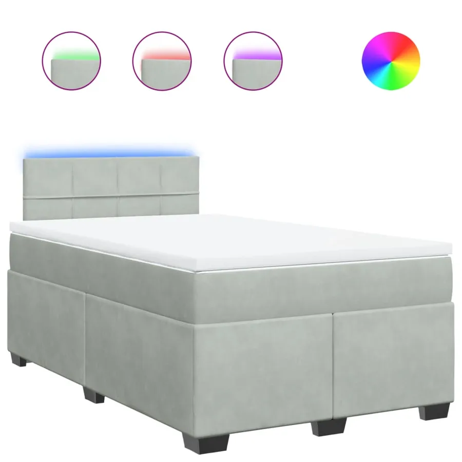 Sommier à lattes de lit et matelas Gris clair 120x200cm Velours - 2