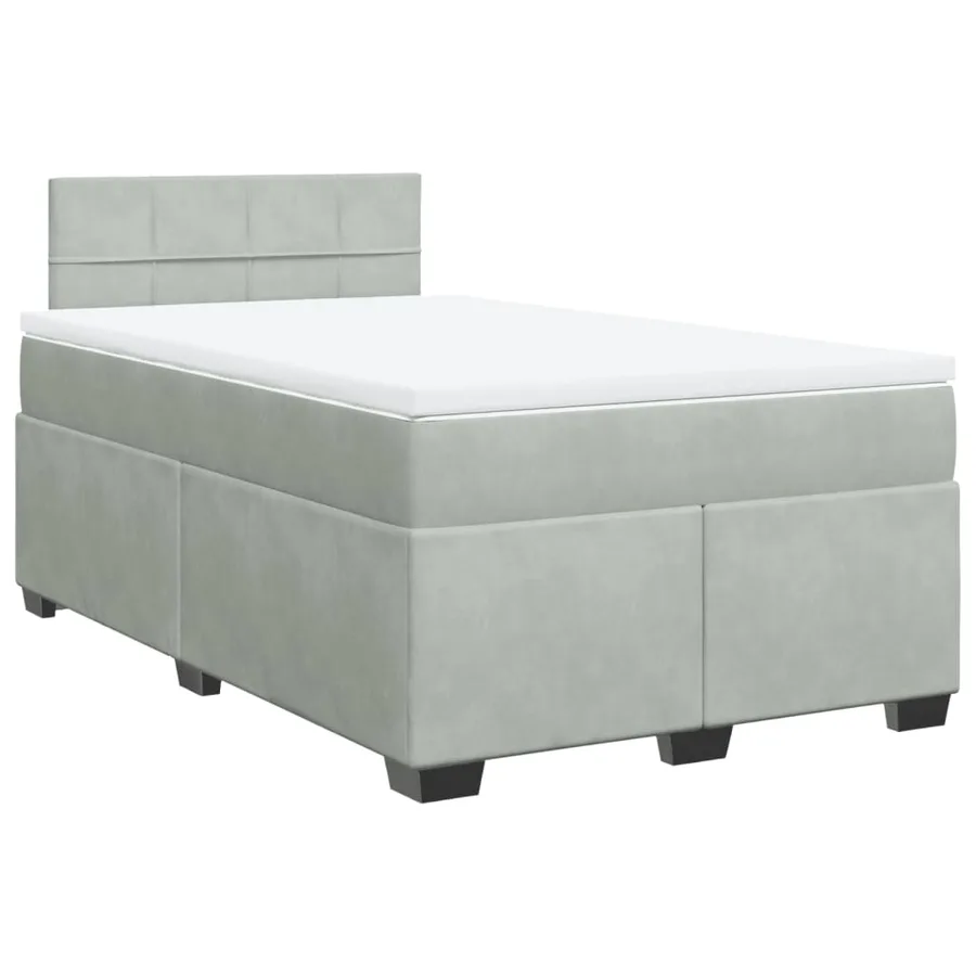 Sommier à lattes de lit et matelas Gris clair 120x200cm Velours - 3