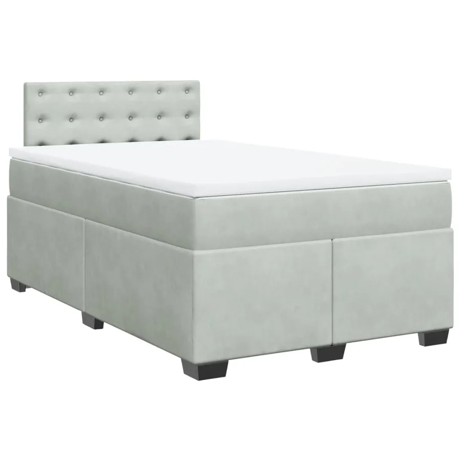 Sommier à lattes de lit et matelas Gris clair 120x200cm Velours - 3