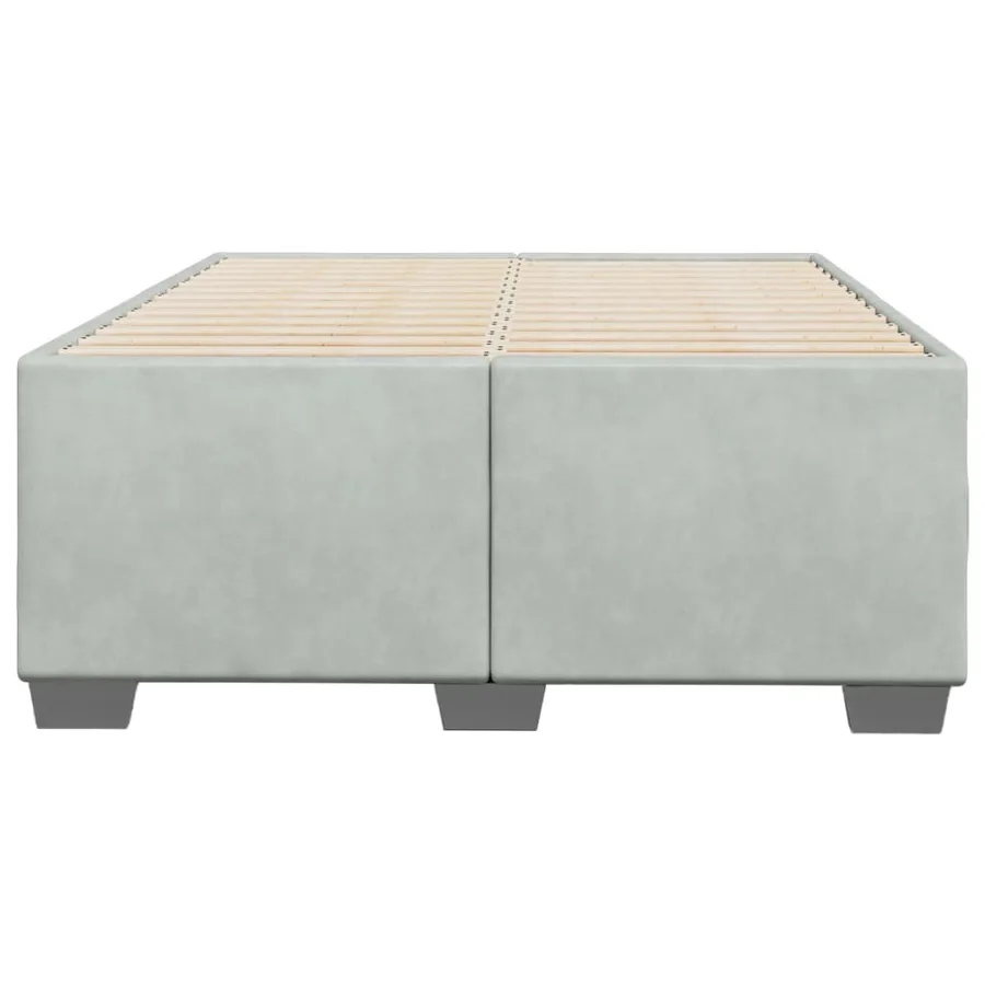 Cadre de lit sans matelas gris clair 120x190 cm velours - 4