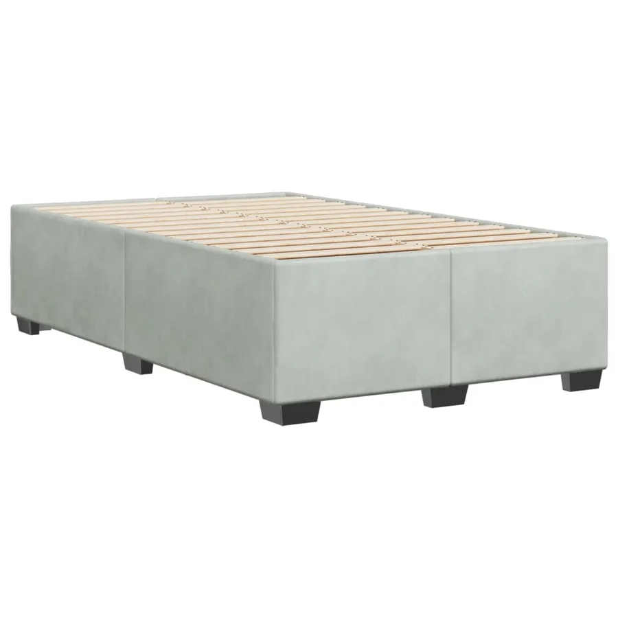 Cadre de lit sans matelas gris clair 120x190 cm velours - 6