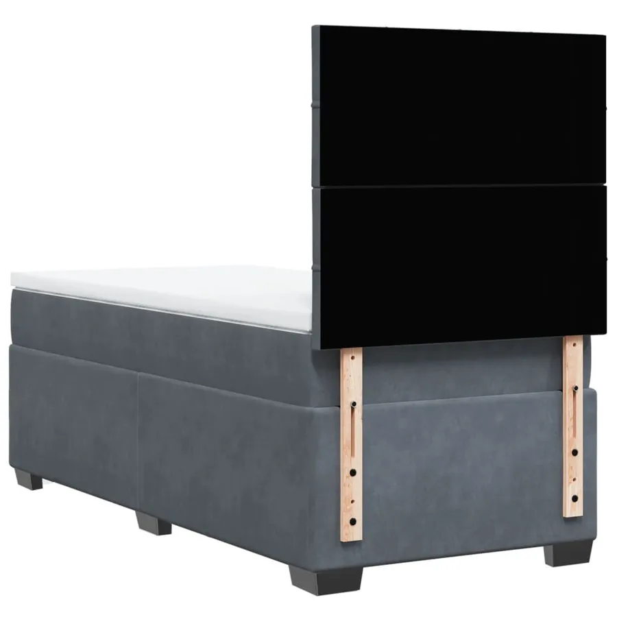 Sommier à lattes de lit avec matelas Gris foncé 100x200 cm - 10