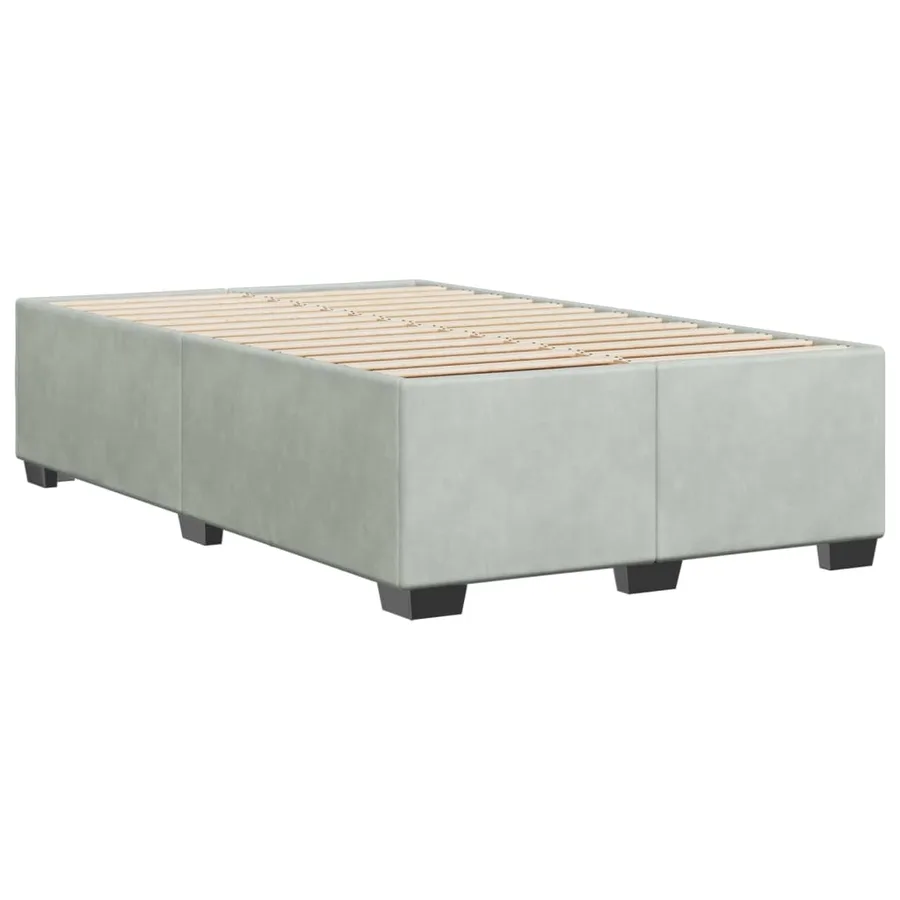 Cadre de lit sans matelas gris clair 120x200 cm velours - 3