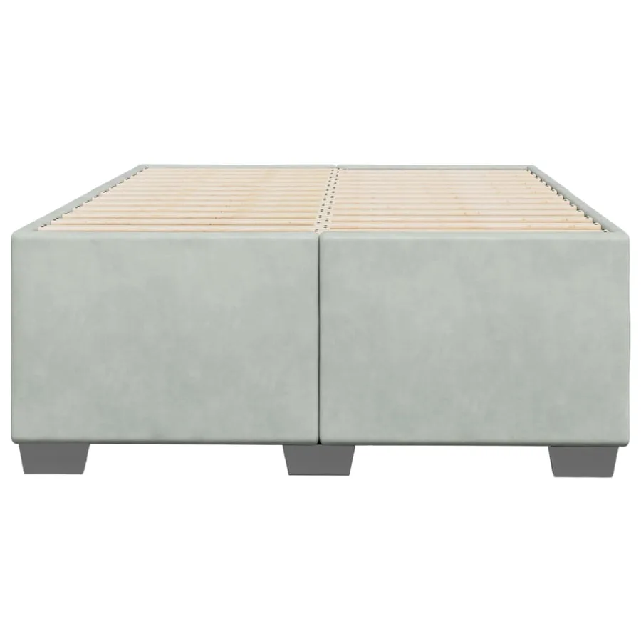 Cadre de lit sans matelas gris clair 120x200 cm velours - 4
