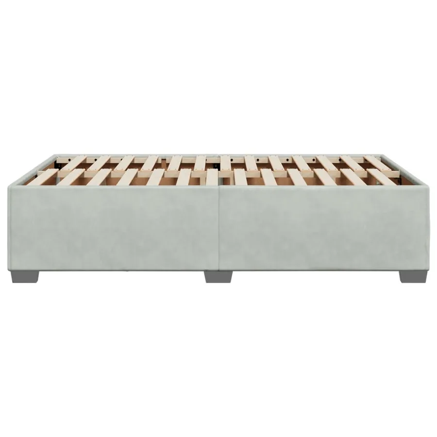 Cadre de lit sans matelas gris clair 120x200 cm velours - 5