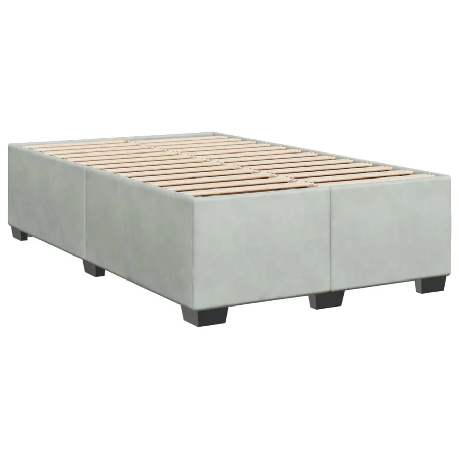 Cadre de lit sans matelas gris clair 120x200 cm velours - 6
