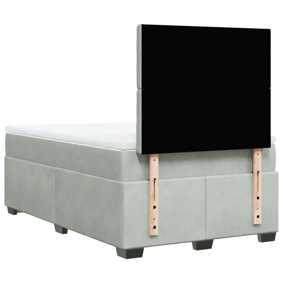 Sommier à lattes de lit et matelas Gris clair 120x200cm Velours - 10