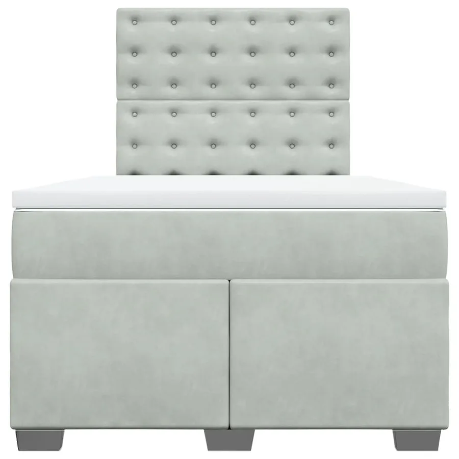 Sommier à lattes de lit et matelas Gris clair 120x200cm Velours - 4