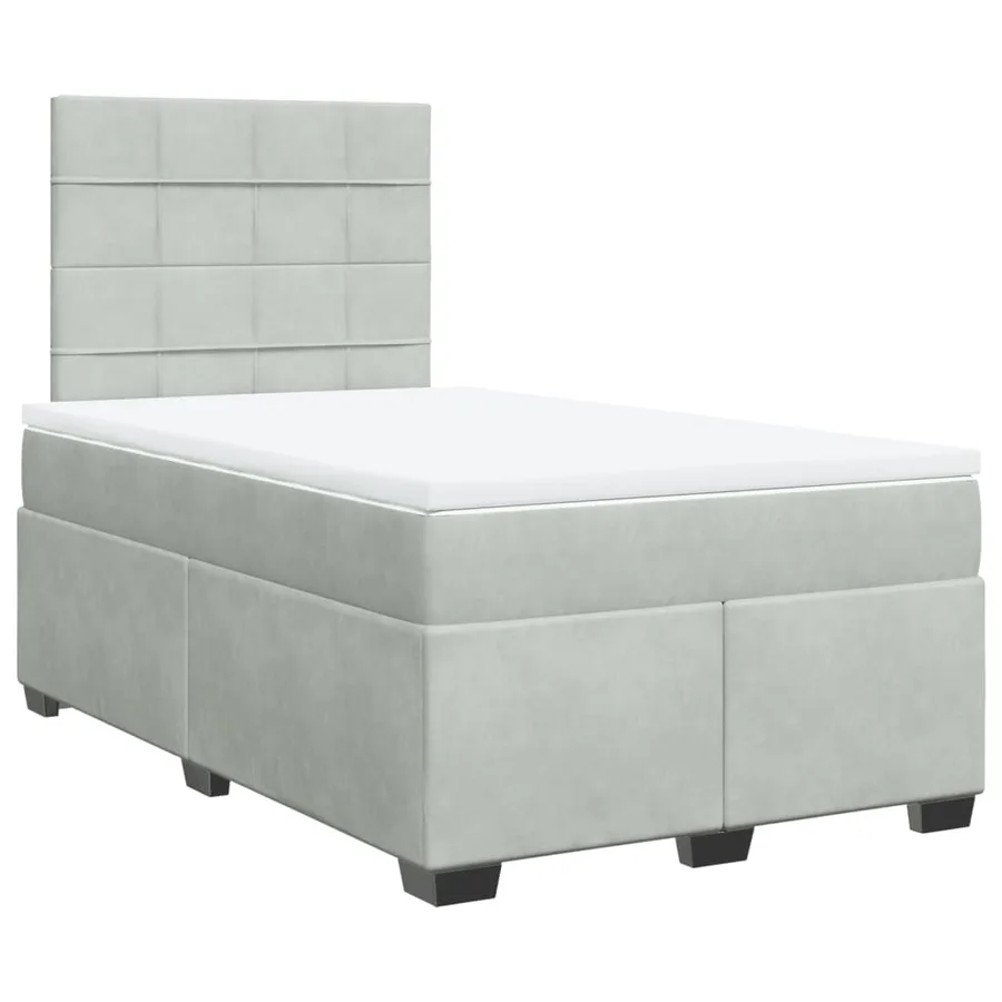 Sommier à lattes de lit et matelas Gris clair 120x200cm Velours - 2