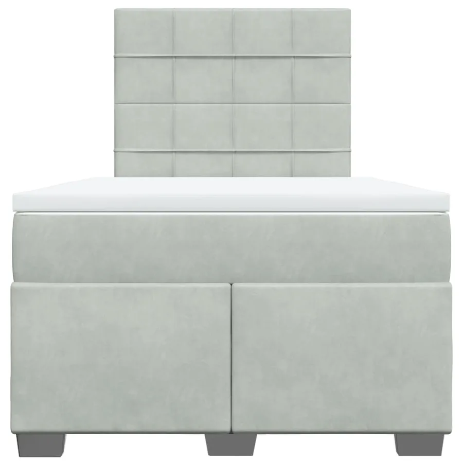 Sommier à lattes de lit et matelas Gris clair 120x200cm Velours - 4