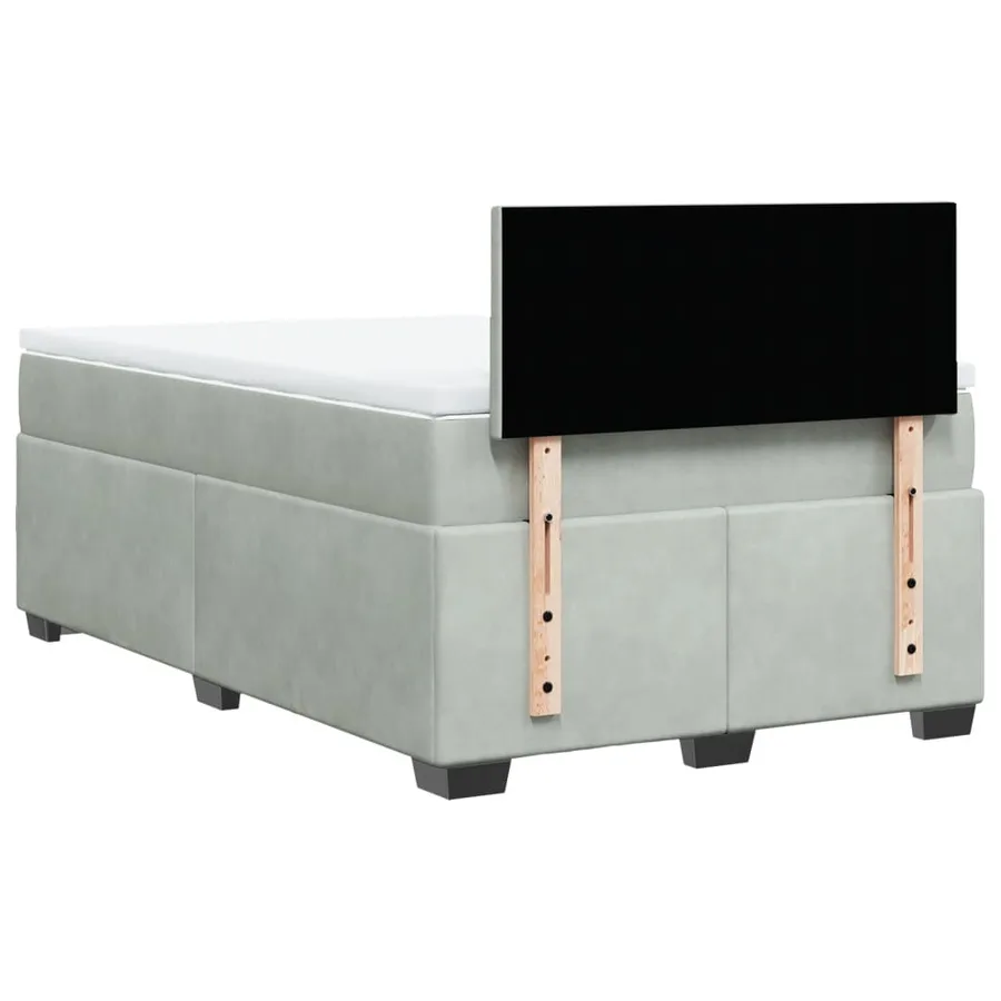 Sommier à lattes de lit et matelas Gris clair 120x200cm Velours - 10