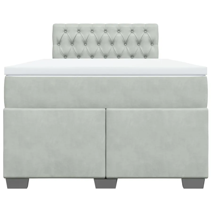 Sommier à lattes de lit et matelas Gris clair 120x200cm Velours - 4