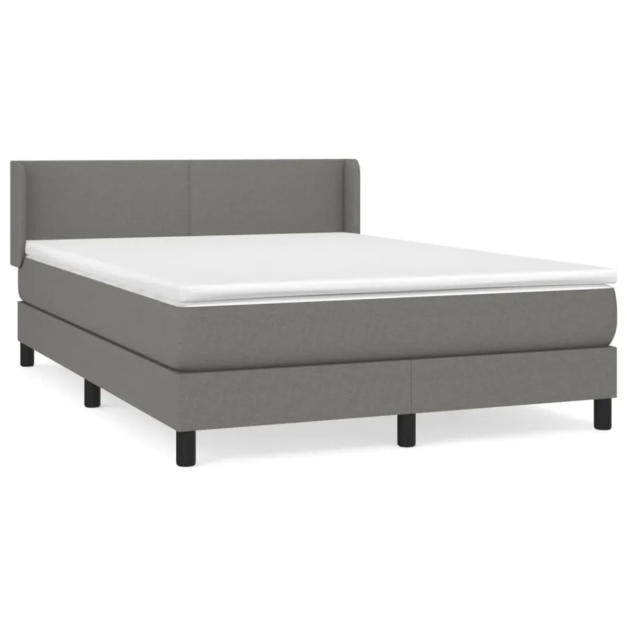 Sommier à lattes de lit avec matelas Gris foncé 140x190cm Tissu - 2